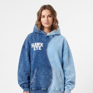 Sudadera con Capucha Más Vendida, Bicolor, con Pedrería, Corte Holgado, Lavado Ácido, Felpa de Algodón Grueso, Logotipo Bordado, Ropa de Invierno - Product Image 1