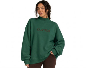 Sweat-shirt pull oversize à col montant pour femme, style élégant et décontracté, coupe ample, qualité supérieure, vente en gros fabricant - Product Image 1