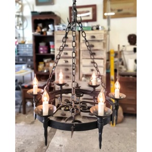 Handmade Iron <b>Chandelier</b> With Six <b>Candle</b> Holders For Home Decoration - Product Image 3