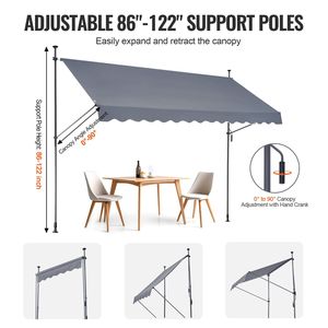 Tenda da Sole Retrattile Sunsetter Deck Adju 138 X 47 Pollici con Manovella Manuale per Patio e Giardino - Product Image 5