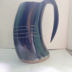 Bière en corne de boeuf de buffle Viking Vintage Horn Mug à collectionner pour la maison et l'hôtel du fournisseur indien - Product Image 1