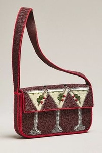 Bolsos de Hombro con Cuentas Hechos a Mano para Mujer, Ligeros y Modernos, Bolso de Noche con Forma de Copa de Martini, Bolso de Mano Retro para Fiesta - Product Image 1