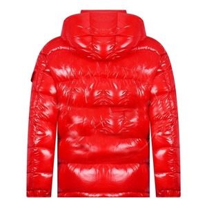 Chaqueta Roja Acolchada para Hombre, Cortavientos, Relleno de Poliéster, Ecológica, Informal, de Invierno, Corte Regular, Exterior de PU, Cierre de Cremallera Frontal - Product Image 2