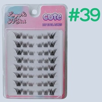 Faux cils réutilisables semi-faits à la main, en fibres synthétiques auto-adhésives, effet queue de renard, racine fine et naturelle, 8 rangées, doux et naturels