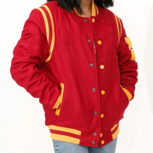 Nueva Chaqueta Bomber Corta Unisex de Lana con Estampado Universitario, Forro de Algodón Suave, Cuello Redondo y Cierre de Cremallera - Product Image 1