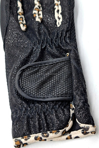 <b>Women</b> Full Finger Horse Riding <b>Gloves</b> Metallic Glitter Leopard Print Non-Slip Stretch Riding Safety <b>Leather</b> <b>Gloves</b> - Product Image 6