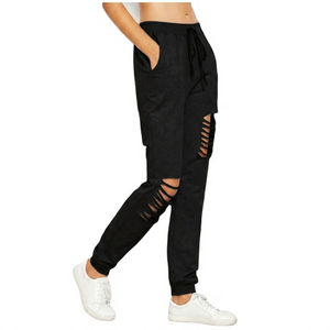 <b>Men's</b> Gray Fleece Quick Dry Breathable Eco-Friendly Sweatpants Elastic Waist Drawstring Casual Knitted Cotton Pants Autumn Wear - Product Image 4