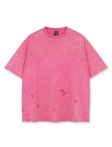 T-shirt décontracté pour homme, coupe classique, uni, lavé, 100% coton, manches courtes, col rond, jersey tricoté doux - Product Image 2