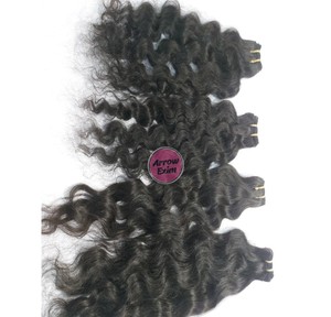 Arrow Exim Mèches de cheveux indiens Remy bouclés profonds, double trame, fabriquées à la machine, cheveux bruts d'un seul donneur du Tamil Nadu, 100g, pour tissage - Product Image 1
