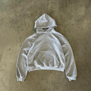 ชุดเสื้อสเวตเชิ้ตและกางเกงสเวตแพนท์แบบสั่งทำพิเศษ ปี 2026 ผ้าฝ้าย 100% เฟรนช์เทอร์รี่ เสื้อฮู้ดดี้ทรงโอเวอร์ไซส์ทรงบ็อกซี่สำหรับผู้ชาย - Product Image 6