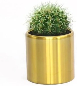 Pot de fleurs décoratif en métal, jardinière moderne pour intérieur et extérieur, pot de plantes élégant pour la maison, le balcon, la terrasse, la décoration de table - Product Image 3