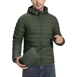 Blouson d'hiver matelassé pour homme de haute qualité, coupe-vent épais à capuche avec logo personnalisé, style urbain tendance, vente en gros - Product Image 4