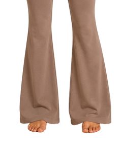Manufacturer Customized Taupe Brown Womens Seamless Yoga Set <b>Flare</b> <b>Leggings</b> And Sports Bra Gym Workout Activewear Fitness Outfit - Product Image 3