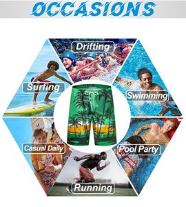 Shorts de bain brodés pour hommes à séchage rapide, anti-plis, pour l'été, vente en gros - Product Image 4