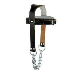 <b>Leather</b> Neck <b>Harness</b> with Chain and Buckle Closure Adjustable Protective Gear for Boxing Adults Unisex Standard Style - Product Image 1
