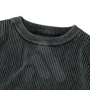 Pull en tricot surdimensionné pour homme, style streetwear, effet délavé, 100% coton, respirant, personnalisable - Product Image 5