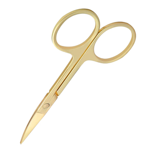 Premium Gold Titanium <b>Cuticle</b> <b>Scissors</b> Stainless Steel Fine Point Round Handle Straight Blade Professional Nail Care Beauty Tool - Product Image 5