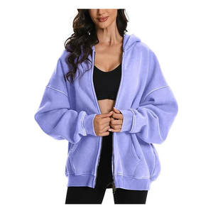 Sweat à capuche unisexe surdimensionné en molleton épais, personnalisé, en polyester/coton, délavé à l'acide, teint uni, style streetwear vintage - Product Image 4