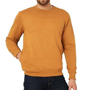 Sweat-shirts en molleton de coton de haute qualité, couleur unie, décontractés, col rond, manches longues, pour hommes - Product Image 4