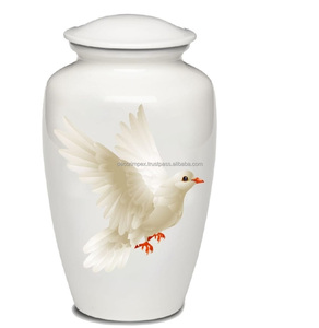 รูปนกพิราบโกศโลหะสีขาวขนาดกลางสำหรับใส่ขี้เถ้าตกแต่งโกศสำหรับผู้ใหญ่ - Product Image 1