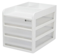 Cajonera de Escritorio Transparente A4 de 3 Niveles, Fabricada en Corea, Lista para Usar, para Documentos de Oficina, Papel, Hogar y Oficina