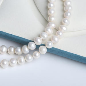 Collar de Perlas de Agua Dulce Naturales de 8-9 mm con Hebilla de Lingote, Cadena de Suéter Premium con Accesorio de Cadena para el Cuello - Product Image 5