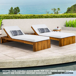 Tumbona de Madera para Exteriores Fabricada con Madera Maciza que Ofrece una Experiencia de Descanso al Sol Estable y Confortable - Product Image 3