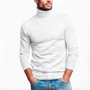Pull en tricot personnalisé pour homme, col roulé en cachemire, anti-rides, respirant, anti-rétrécissement - Product Image 2