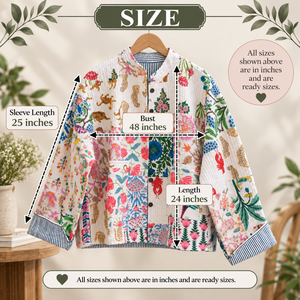 Chaqueta de Algodón de Peso Medio, Transpirable, con Estampado Floral Bohemio, Bordada y Acolchada, Hecha a Mano, Estilo Indio, para Mujer - Product Image 3