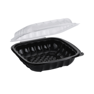 Contenedor de Alimentos Reutilizable para Llevar, Apto para Microondas, de PP Negro, con Tapa Transparente, Desechable, para Viajes y Picnic, Libre de BPA, Reciclable, Diseño Moderno - Product Image 1