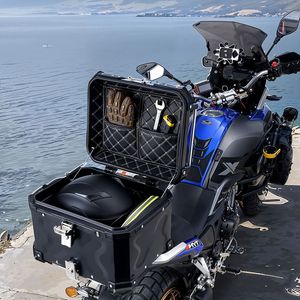 Maleta Superior Desmontable Impermeable para Motocicleta de 45L, Caja Trasera Universal de Aleación de Aluminio para Moto con Forro de Cuero - Product Image 4