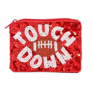 Toucher vers le bas perlé et paillettes porte-monnaie minibag tendance artisanal pour carte et petits objets essentiels - Product Image 1