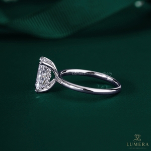 Anillo de Compromiso Solitario con Diamante Cultivado en Laboratorio, Corte Radiante, Oro Blanco de 14K/18K, Anillo Nupcial para Mujer - Product Image 2