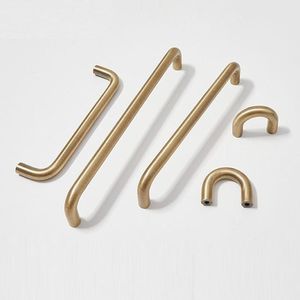 Hot Sale Solid <b>Brass</b> Handles for Furniture Wave Handle Kitchen Cabinet <b>Pulls</b> <b>Drawer</b> Knob - Product Image 5