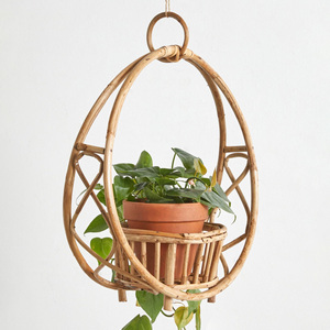 Wholesale rattan flower pots garden pot planter hanging <b>plant</b> holder <b>basket</b> decorative planters - Product Image 3