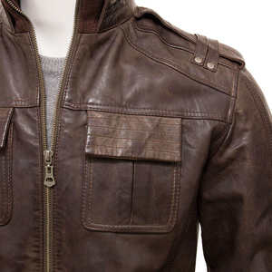 Blouson en cuir PU pour homme style urbain, tendance automne, fermeture éclair, best-seller, vente en gros, veste en cuir mode hiver - Product Image 3