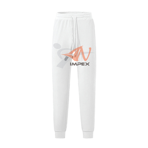 Cross-border Men's Summer Sports Casual Loose Breathable Solid Color Waffle Men's <b>Drawstring</b> <b>Trousers</b> - Product Image 2