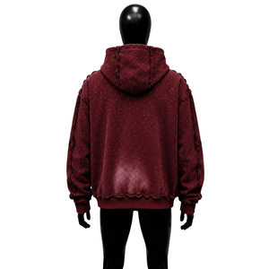 MODERN HIDDEN TRUTH MAROON ZIP UP HOODIE FOR MEN OVERSIZED STREETWEAR TRENDY STREET STYLE ZIP HOODIE MODERN CASUAL SOFT COTTON G - Product Image 2