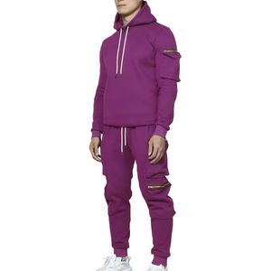Streetwear <b>Men</b> <b>Pullover</b> Running Heavy Weight Tracksuit Fleece Vintage Hoodie and Jogging Set - Product Image 1