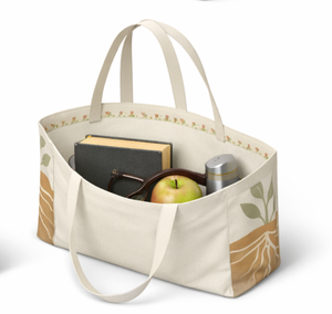 Custom Printed Bottom Gusset Heavy Eco-friendly 16oz REUSEABLE Grocery Shopping Cotton Canvas Tote <b>Bags</b> - Product Image 3