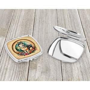 Alaskan Malamute Flowers Compact Folding Handheld <b>Travel</b> <b>Makeup</b> <b>Mirror</b> Pocket Decorative Gift for Women and Girls - Product Image 3