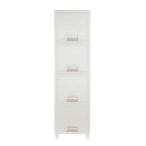 Mobiletto portaoggetti in plastica a 4 ripiani con 2 cassetti, organizer salvaspazio per camera da letto e bagno - Product Image 5