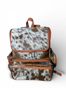 Luxury Hair-On Leather <b>Backpack</b> Handmade Cowhide Travel Laptop Bag Custom Logo Wholesale Supplier Bulk LHBP-0031 - Product Image 3