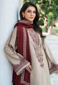 Traje de verano para mujer, Salwar Kameez, color Dhanak, bordado, de algodón/lino, sin arrugas, estilo pakistaní/indio, ropa étnica. - Product Image 2