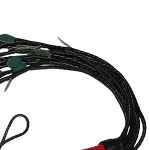 Real <b>Leather</b> <b>Flogger</b> Whip with Elegant Braiding and Smooth <b>Leather</b> Falls - Product Image 5