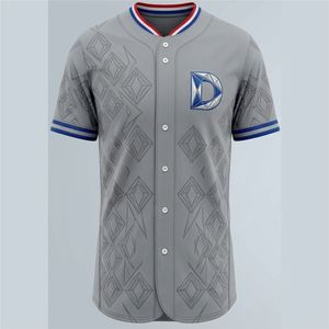 Custom Gray Baseball Jersey Men's Short Sleeve Geometric Pattern Breathable <b>Polyester</b> Sport <b>Shirt</b> Regular Fit Front 3DEmbroidery - Product Image 5