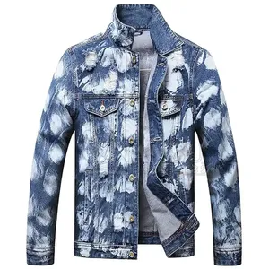 Men's Slim Fit <b>Denim</b> <b>Jacket</b> Casual Washed 100% Cotton Turn-down Collar Button Front Regular Sleeve Windproof Breathable Autumn - Product Image 1