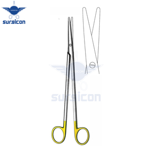 Ciseaux Nelson-Metzenbaum 23 cm (9 pouces) à bout arrondi, droits, en carbure de tungstène doré TC, ciseaux chirurgicaux en acier inoxydable - Product Image 3
