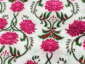 Tissu en voile 100% coton pur imprimé à la main JaipurblockprintArt, écologique, lavable, 1 mètre (39x42 pouces), usage traditionnel - Product Image 4
