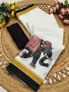 Sari indio de lino y algodón con hermoso estampado digital, para bodas, fiestas y festivales, estilo Bollywood, diseño de diseñador, para mujer. - Product Image 6